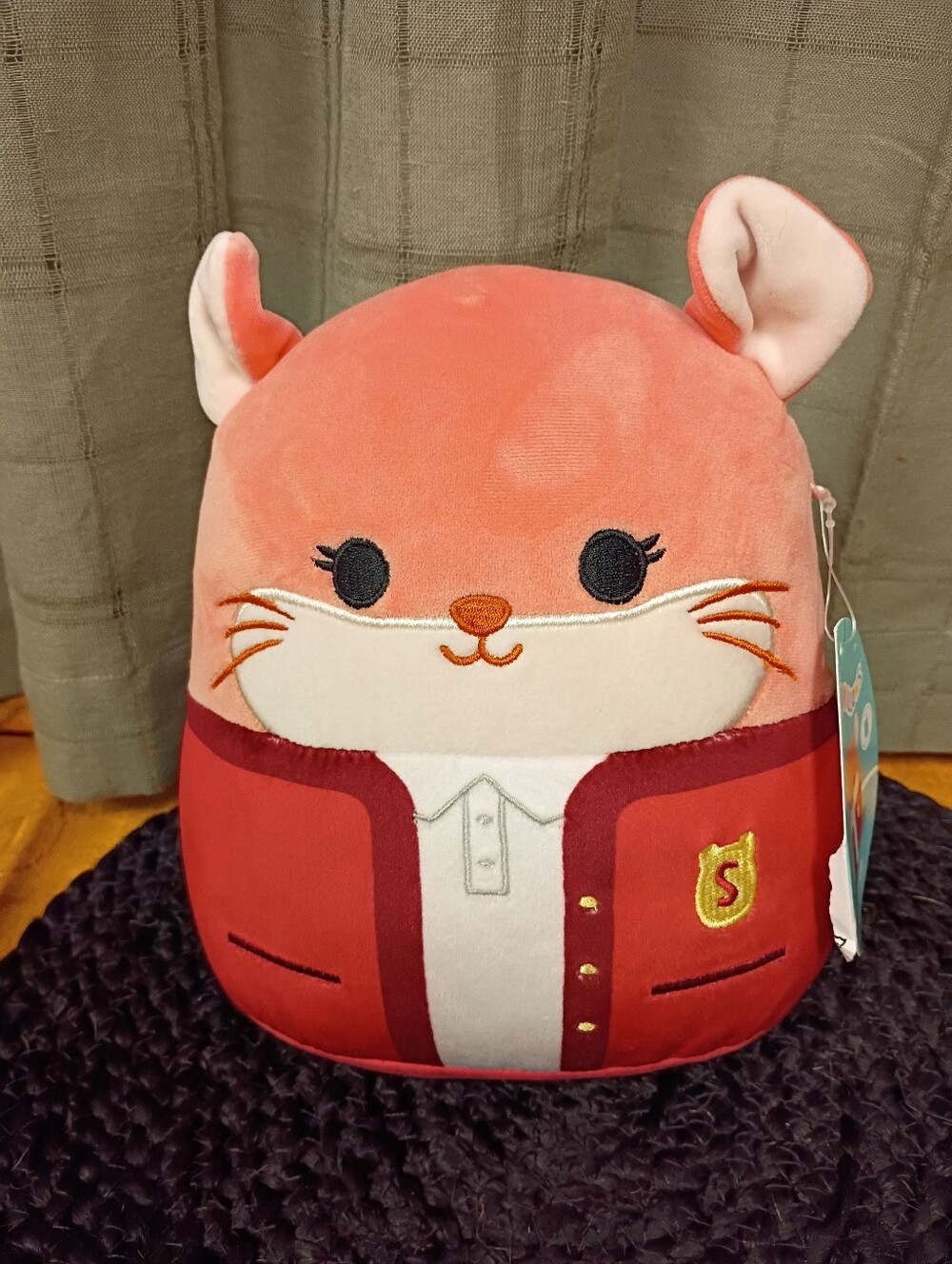 NWT Original Squishmallows 1st To Market Erica(School Cardigan)The Chinchilla 8"